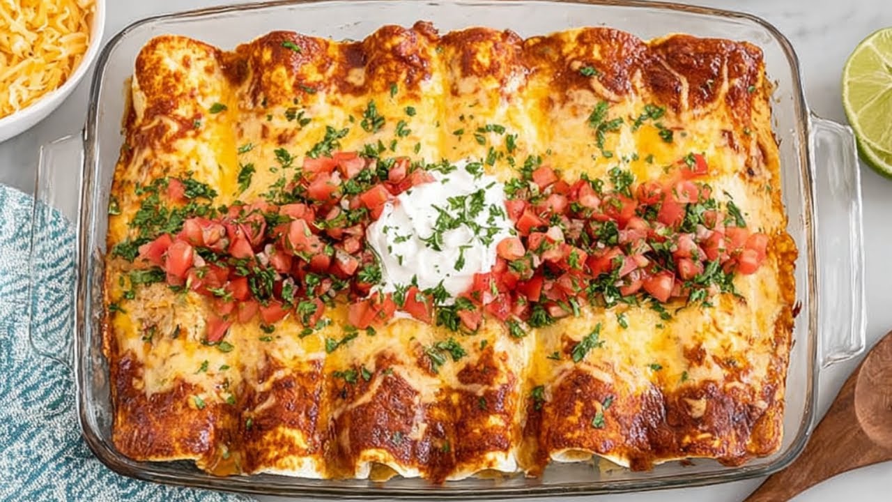 Chicken Enchiladas with Sour Cream White Sauce