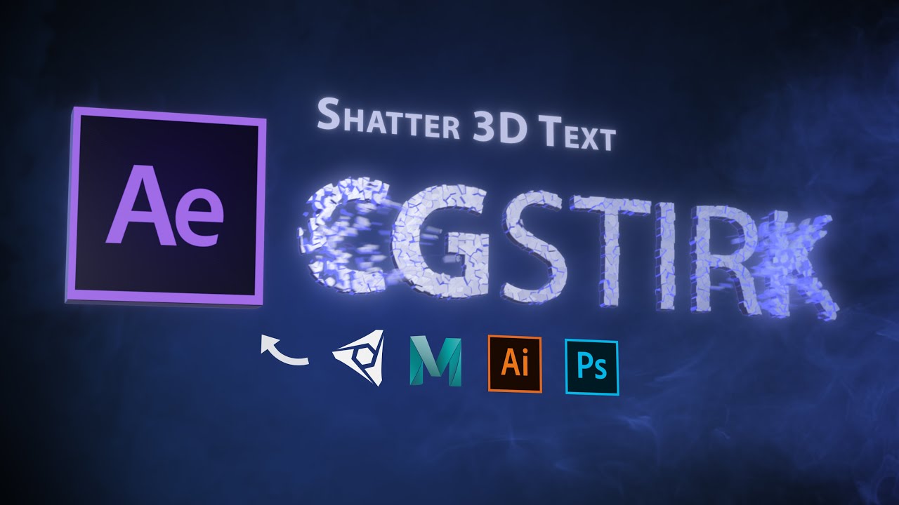Shatter 3D Text for Element 3D with After Effects, Maya, Photoshop, and Illustrator