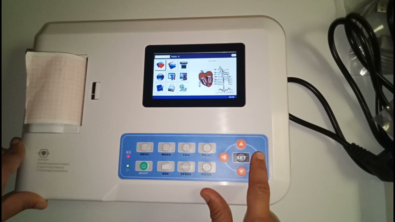 Comment utiliser Appareil ECG 3 pistes marque contec configuration كيفية استعمال جهاز تخطيط القلب
