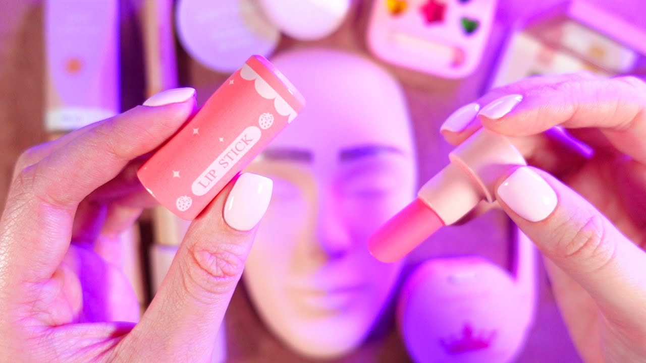 asmr wooden makeup on mannequin 💄
