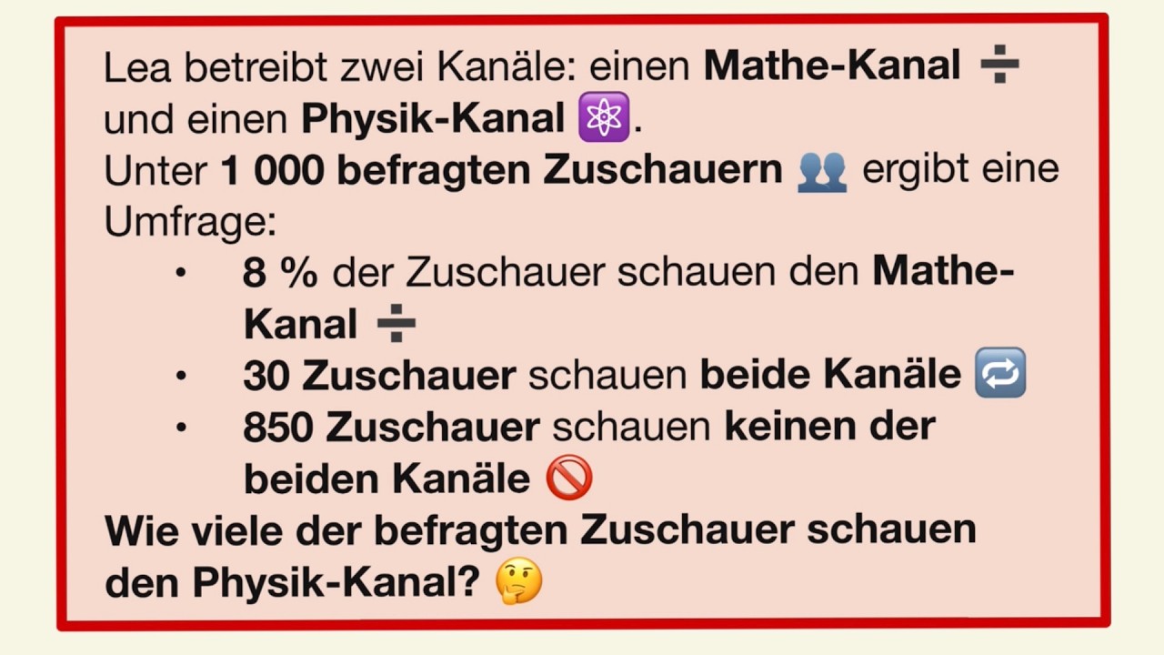 Findest du den fehlenden Wert? Vierfeldertafel