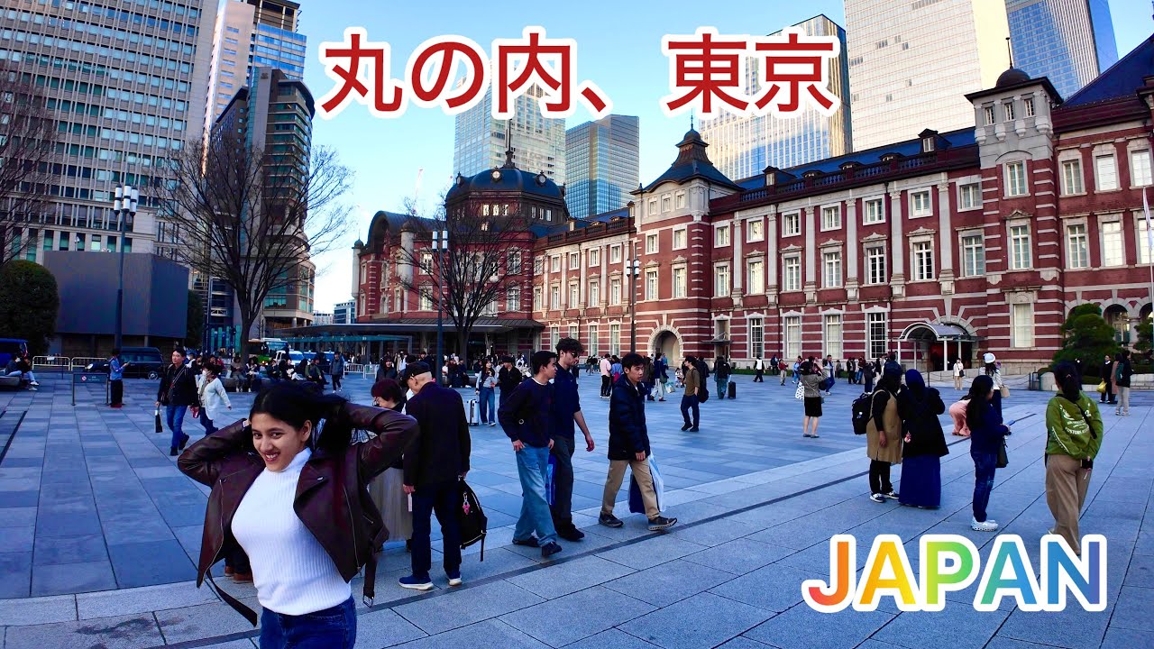 4K Tokyo Marunouchi to Ginza walking tour. Japan. 