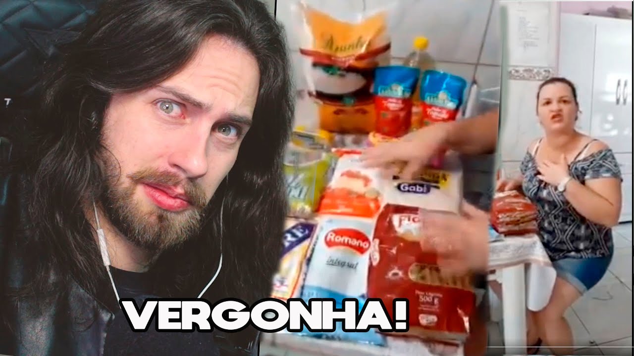 Mulher reclamando de CESTA BÁSICA que ela ganhou