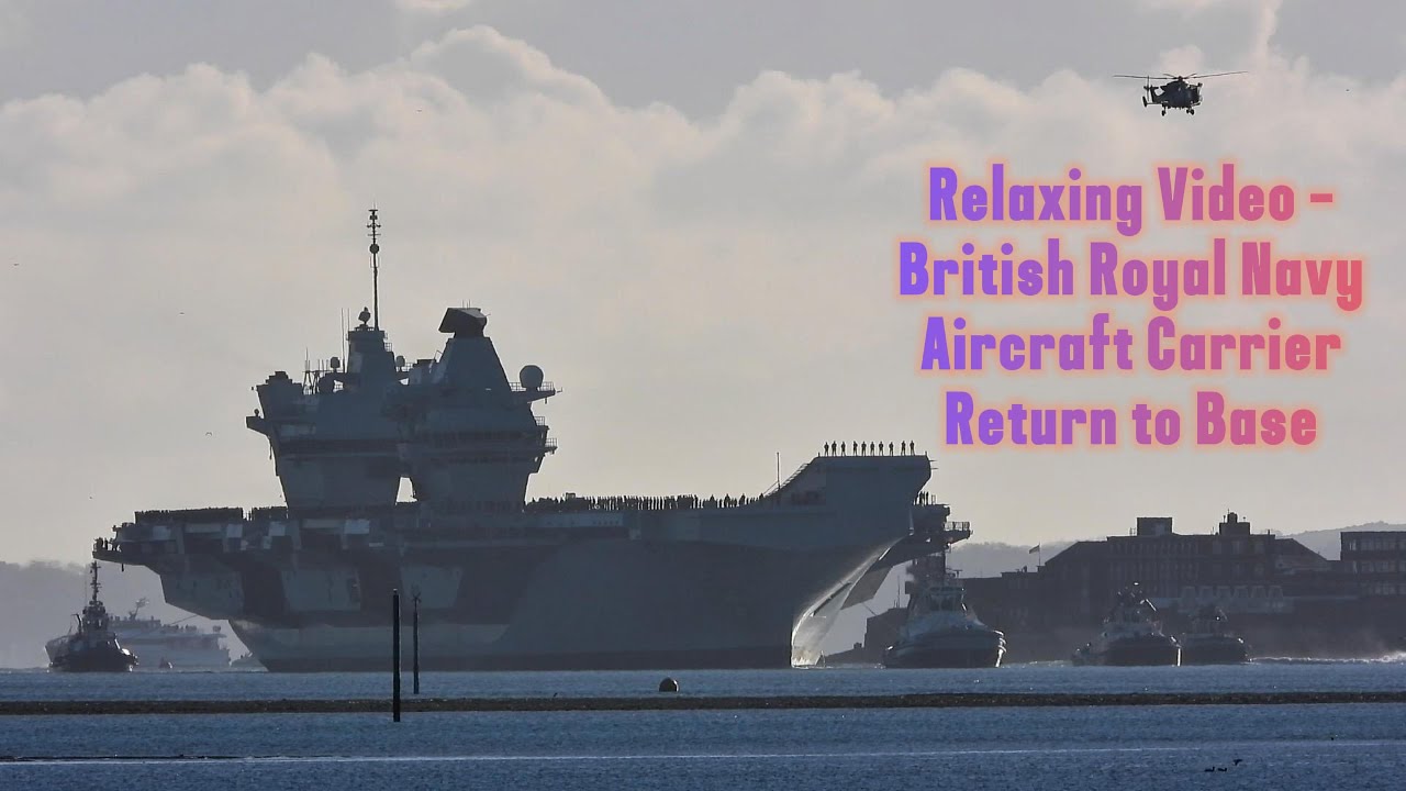 HMS Prince of Wales Arrival in Portsmouth – Slow Calm Navy Ship Footage