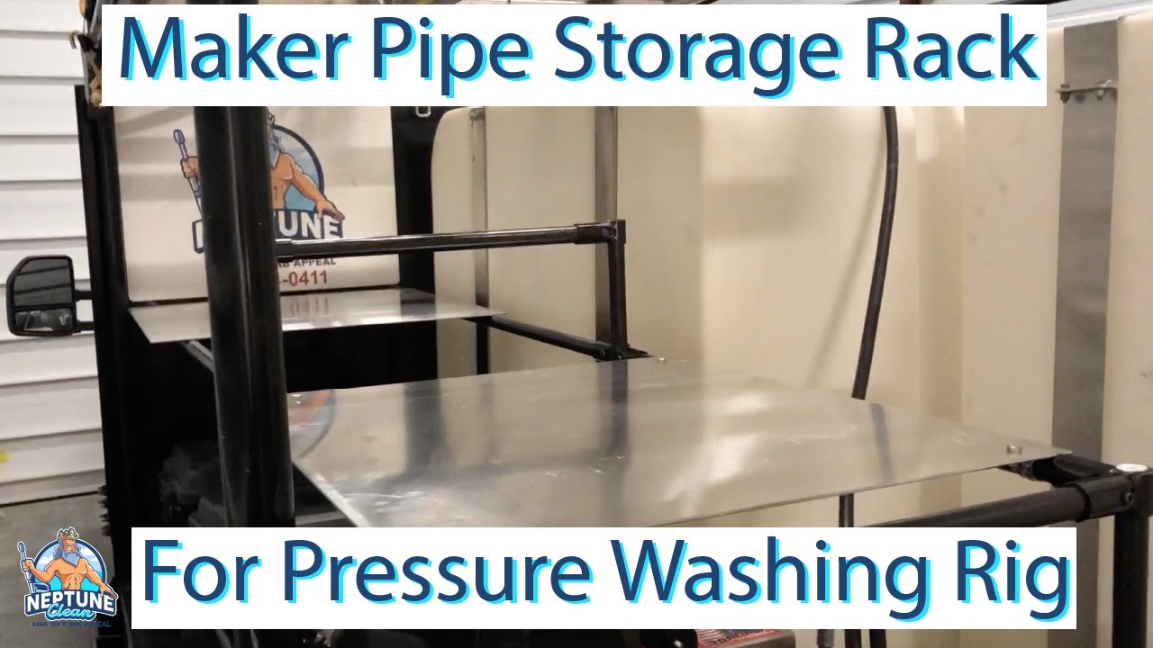 Maker Pipe Storage Rack for Pressure Washing Truck