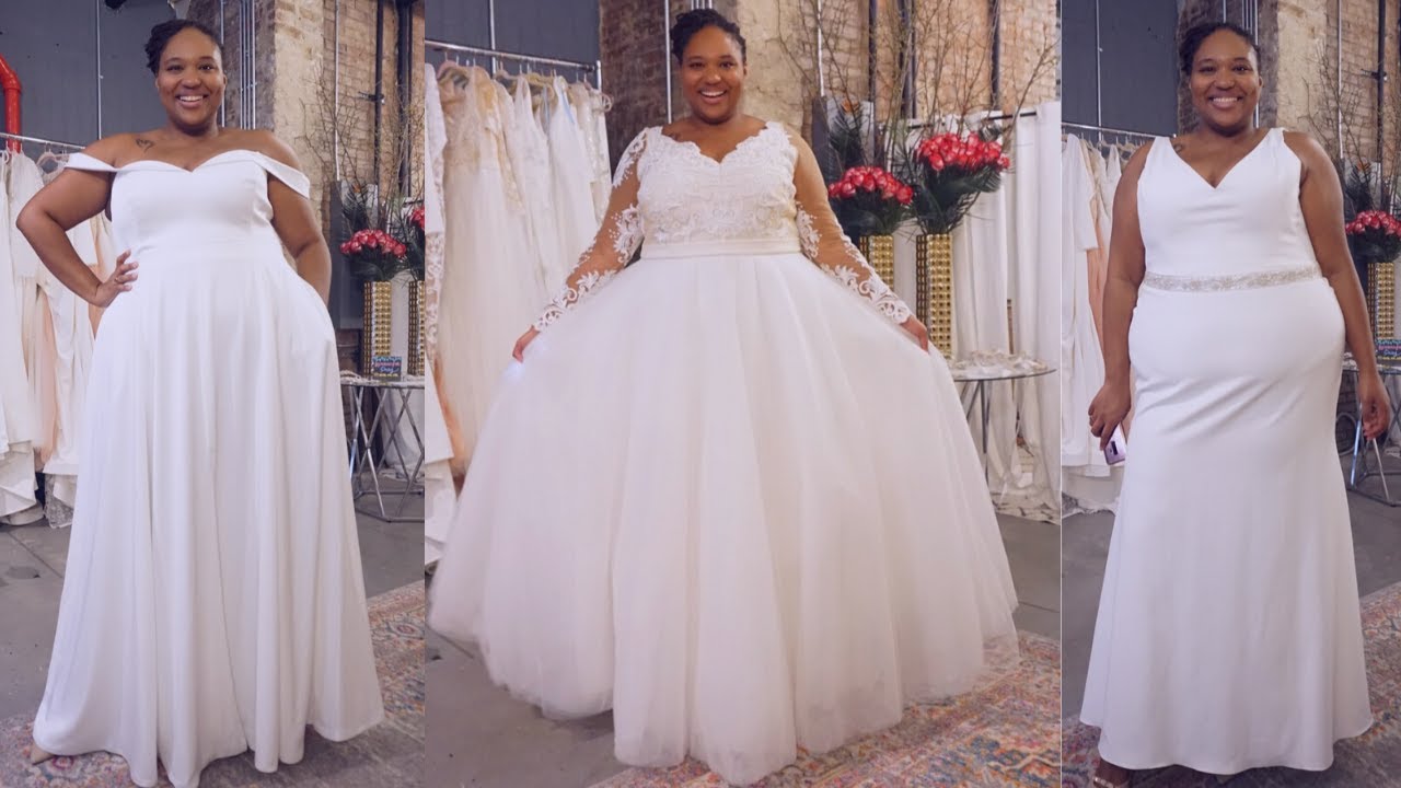PLUS SIZE WEDDING DRESSES Try On| Ella & Oak | 