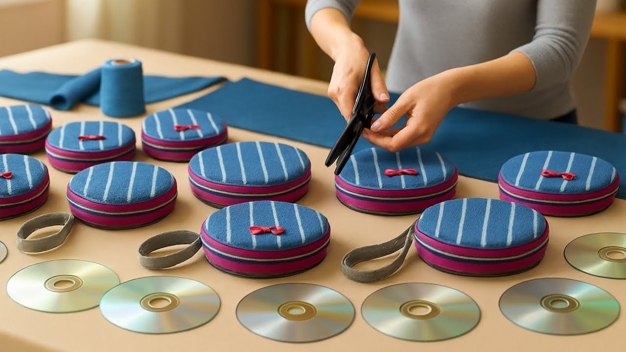 Don’t Throw Old CDs Away! DIY Denim Bag from Jeans ♻️