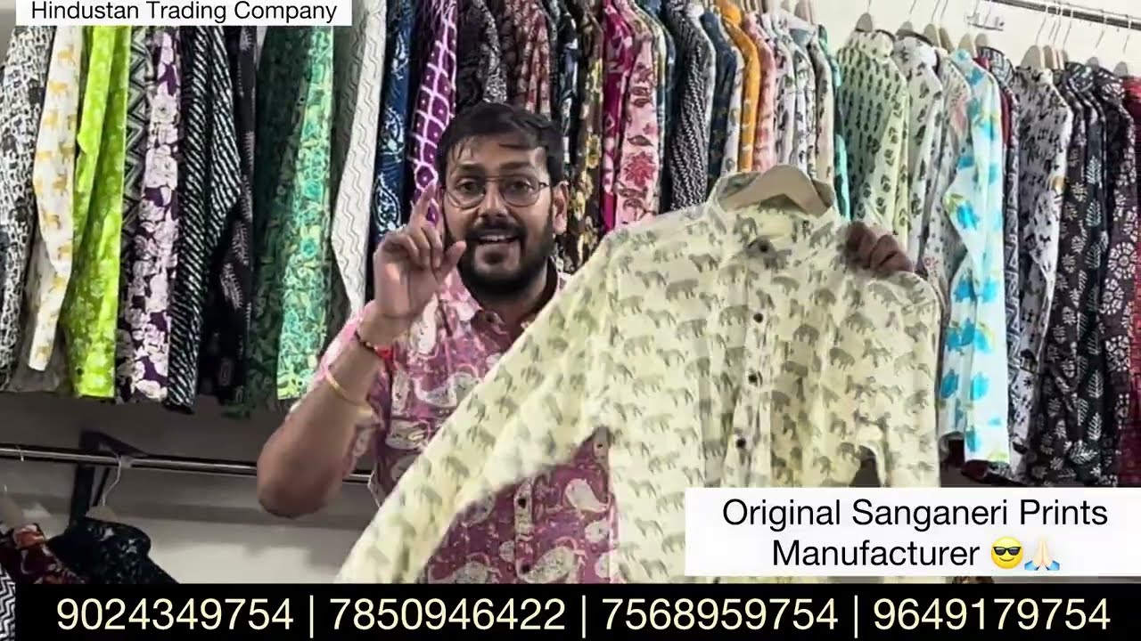 Buy Sanganeri Print Shirts Direct From Jaipur Factory | Wholesale | Pure Cotton, Factory Price #cod 
