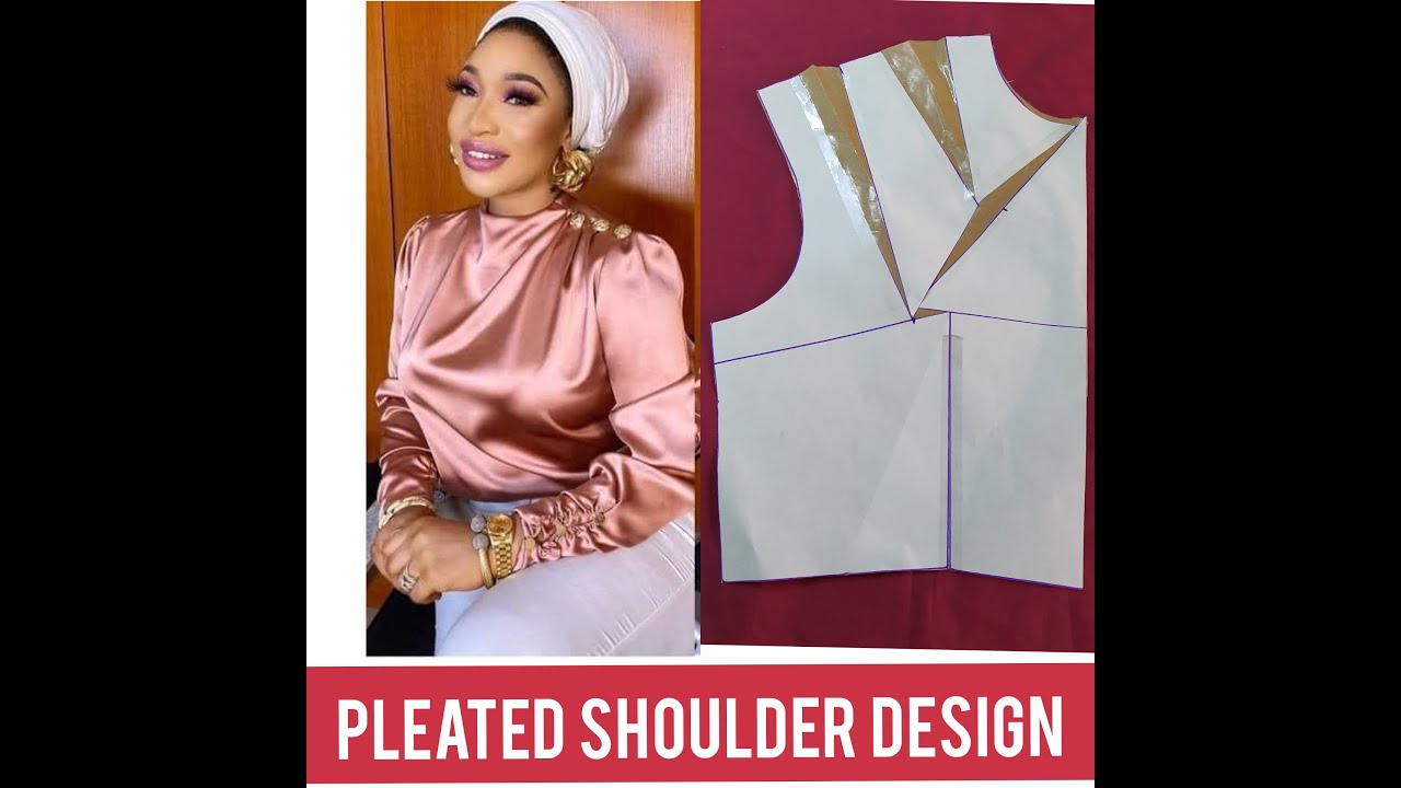 Pleated Shoulder Design using slash&spread DartManipulation technique/Patterndrafting/ShoulderDesign