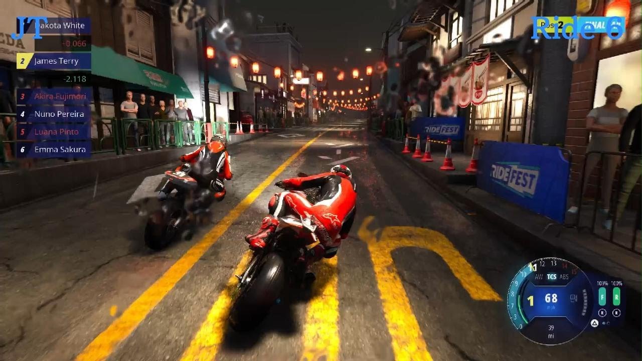 RIDE 6 PS5-Mount Gunma Gunma Peak Race #2-JT In Rainy Night Race On Aprilia RSV4 Factory