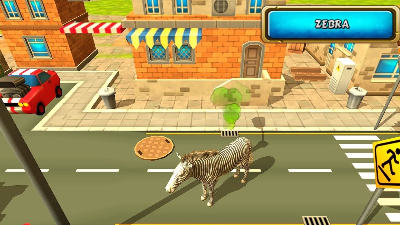 Wild Zebra Jungle City Rampage Animals Simulator Gameplay | Hannu Games