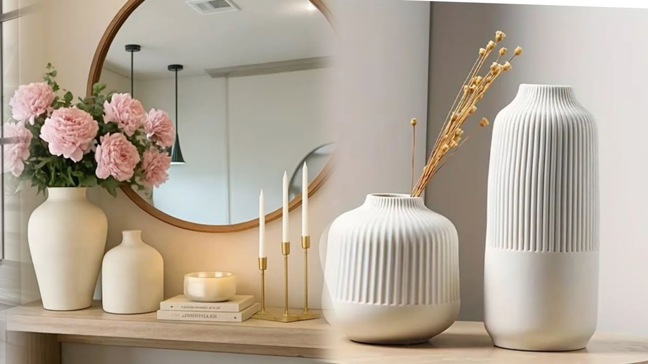 TENDENCIA 2025: Jarrones Decorativos BLANCOS para una Casa Sofisticada y Minimalista ✨️