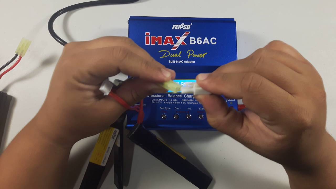 Configurando o Imax B6AC para carregar as baterias de airsoft