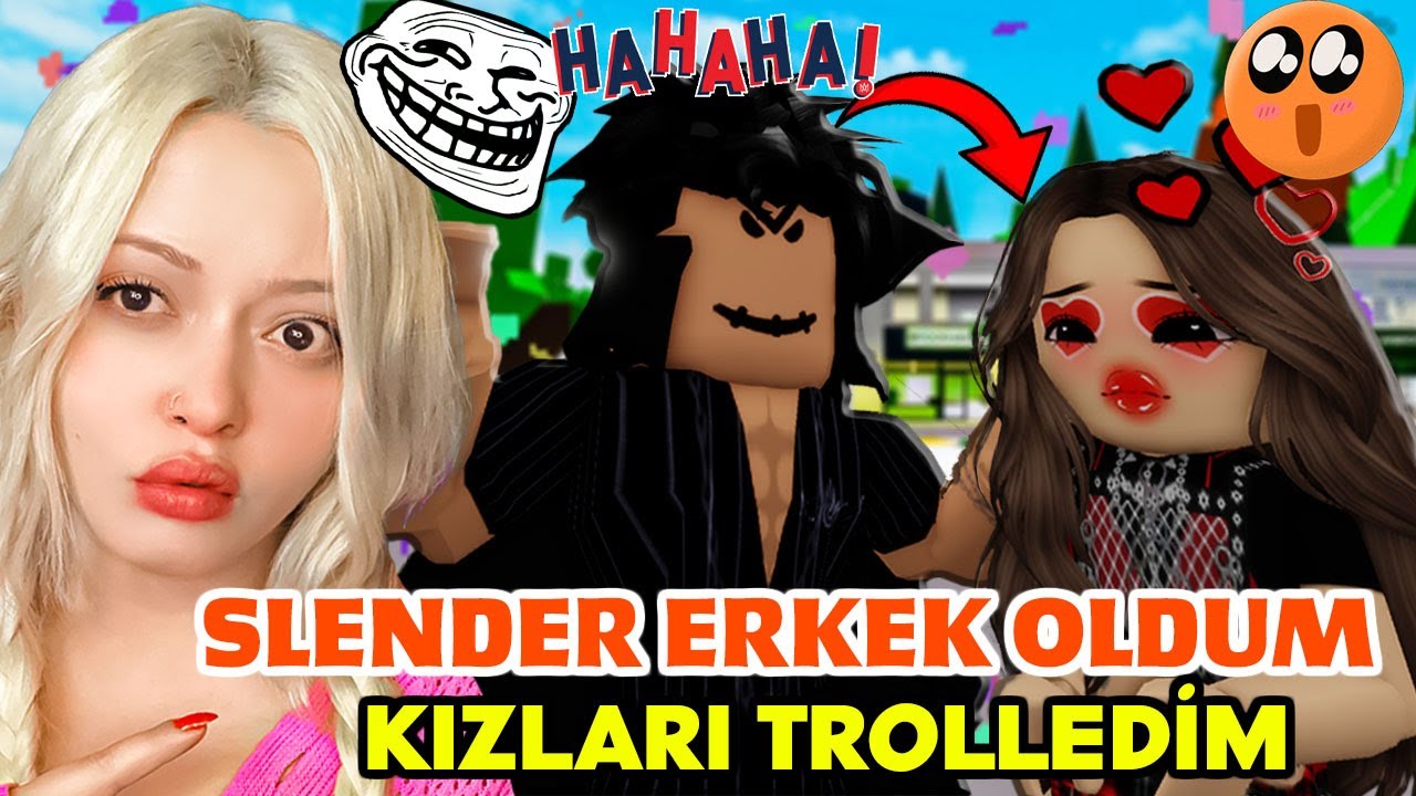 SLENDER ERKEK OLUP KIZLARI TROLLEDİM 🤣Kavga Çıktı (Roblox Brookhaven Rp)