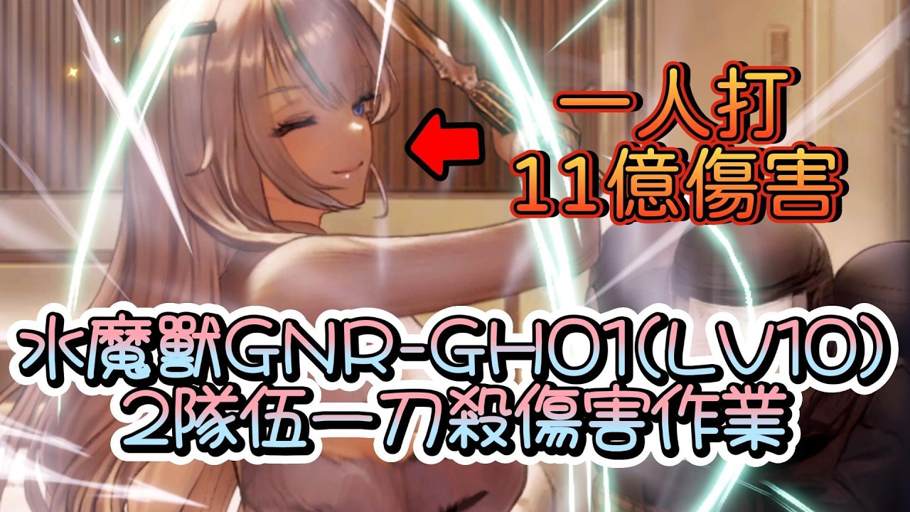 【棕色塵埃2】水魔獸 GNR-GH01(LV10)~2隊伍一刀殺傷害作業~【Brown Dust II 】
