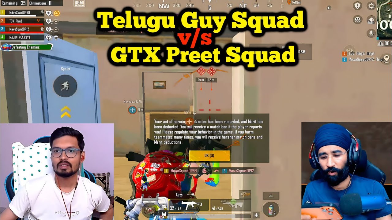 Mawa Squad vs GTX Preet Squad in Conqueror Lobby🥵 4.1 Update