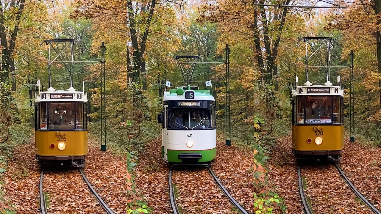 Compilatie Trams in het Openluchtmuseum in Arnhem! Met de 536, 631 en 520
