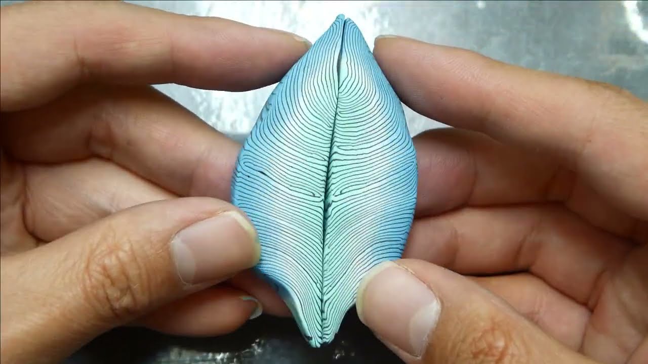 Feather cane polymer clay tutorial _ 깃털 점토 만들기