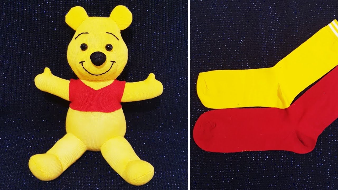 😍ИГРУШКА ИЗ НОСКОВ WINNIE THE POOH MAKING / 💯Мой дизайн / 🌹Очень легко сделать