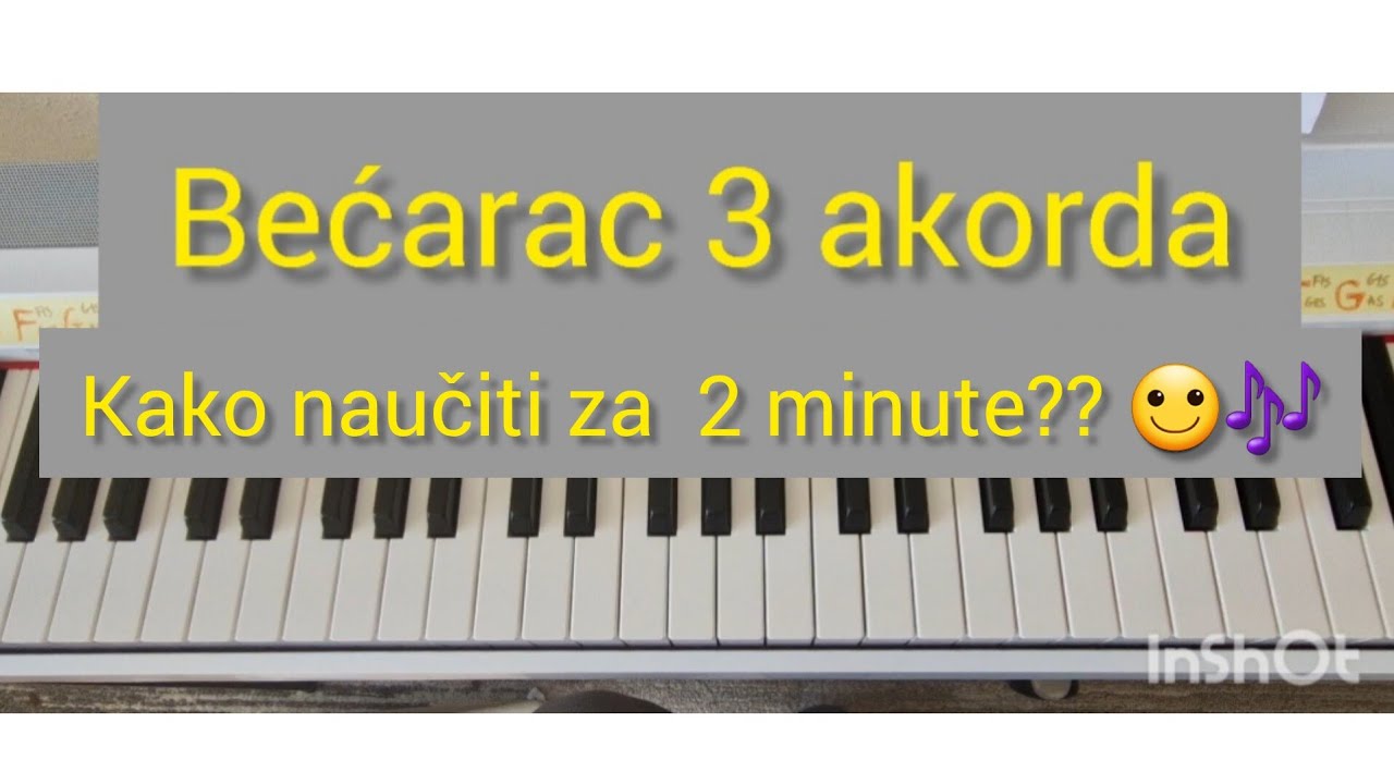 BEĆARAC na klaviru za početnike 🎶 Nauči za 2 minute | Osnovni akordi (38)