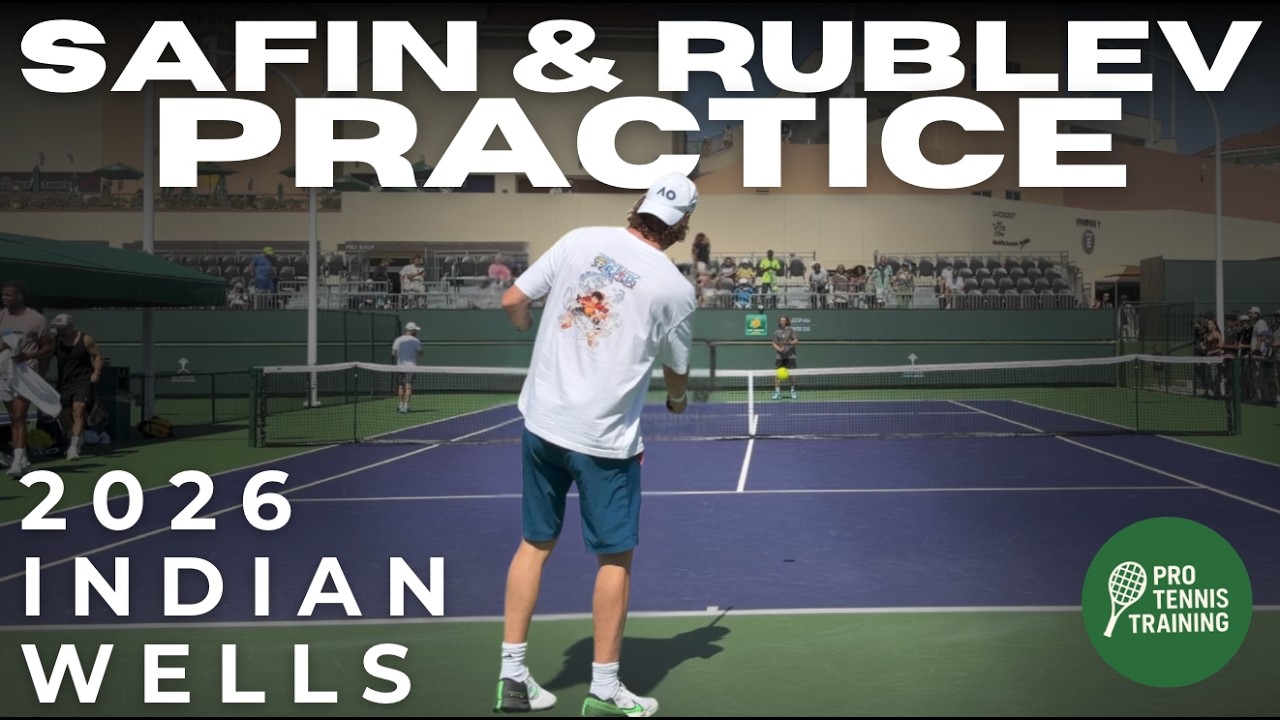 Andrey Rublev & Marat Safin Practice Drills @ Indian Wells 2026 (Court Level View)