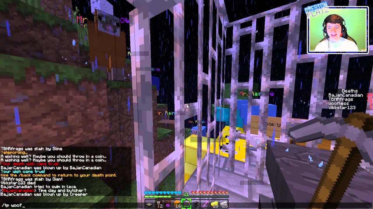 Minecraft Mods - LUCKY BLOCK BRIDGES - w/Preston, BajanCanadian, Vikkstar & Woofless