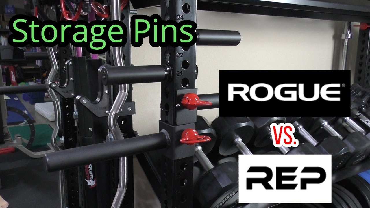 Rogue Plate Storage Pins vs. Rep Fitness Utility Horn