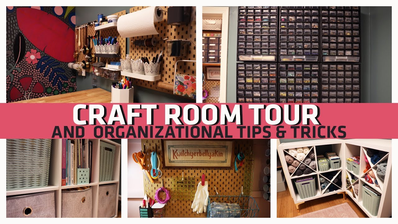 CRAFT ROOM ORGANIZATION AND TOUR - SHARING STORAGE TIPS & TRICKS FOR TINY CRAFT ROOMS