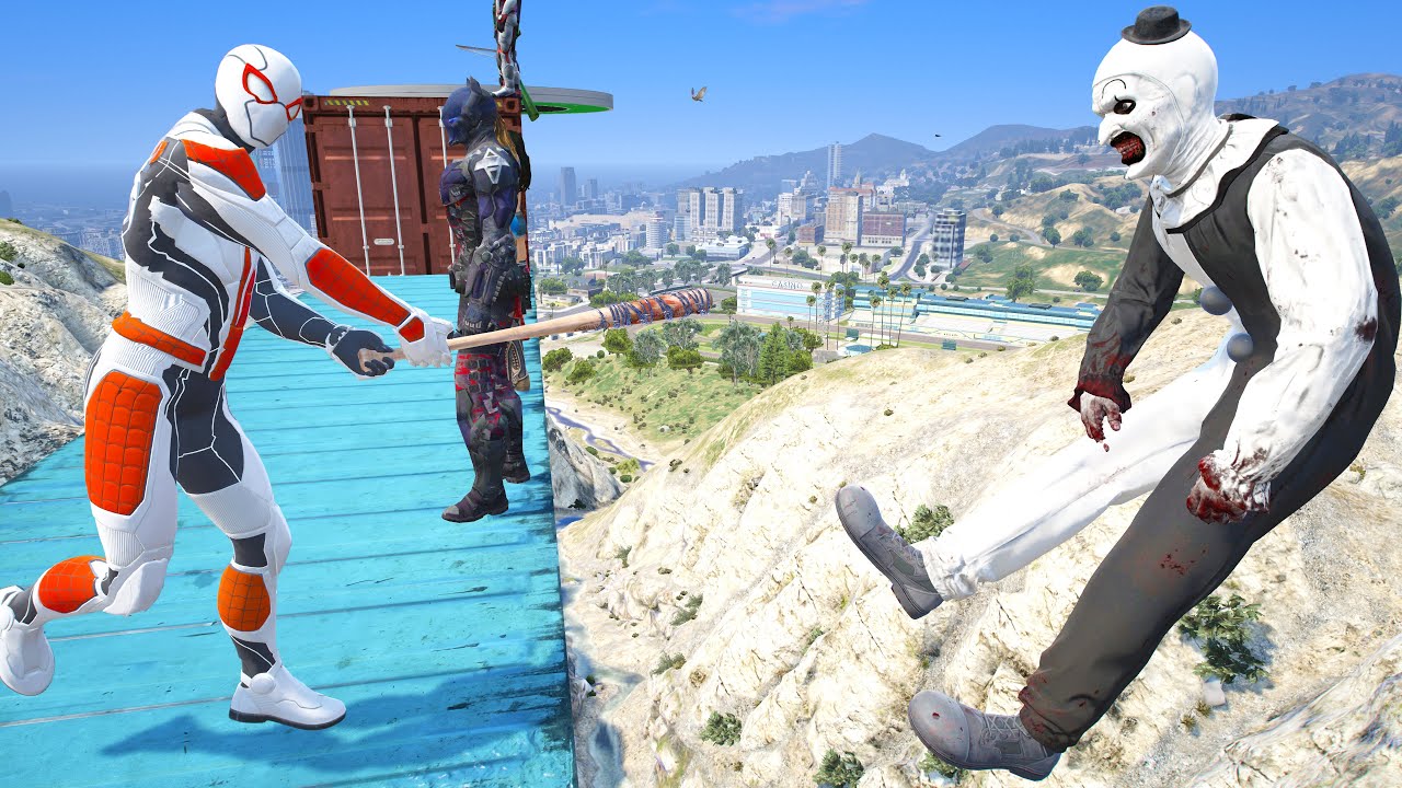 GTA 5: THAT WAS BRUTAL! SPIDER-MAN WITH A BASEBALL BAT vs  SUPERHEROES! (Euphoria Physics) Ep.96