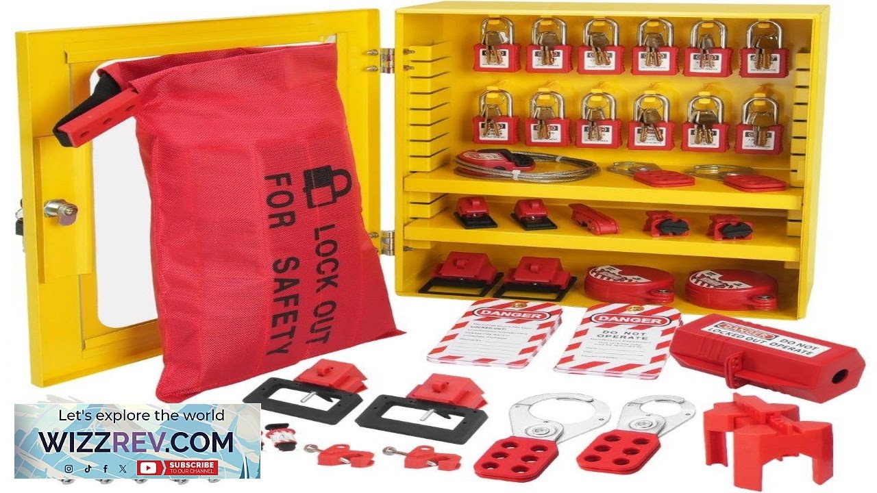 VEVOR Electrical Lockout Tagout Kit 59 PCS Safety Lockout Tagout Station