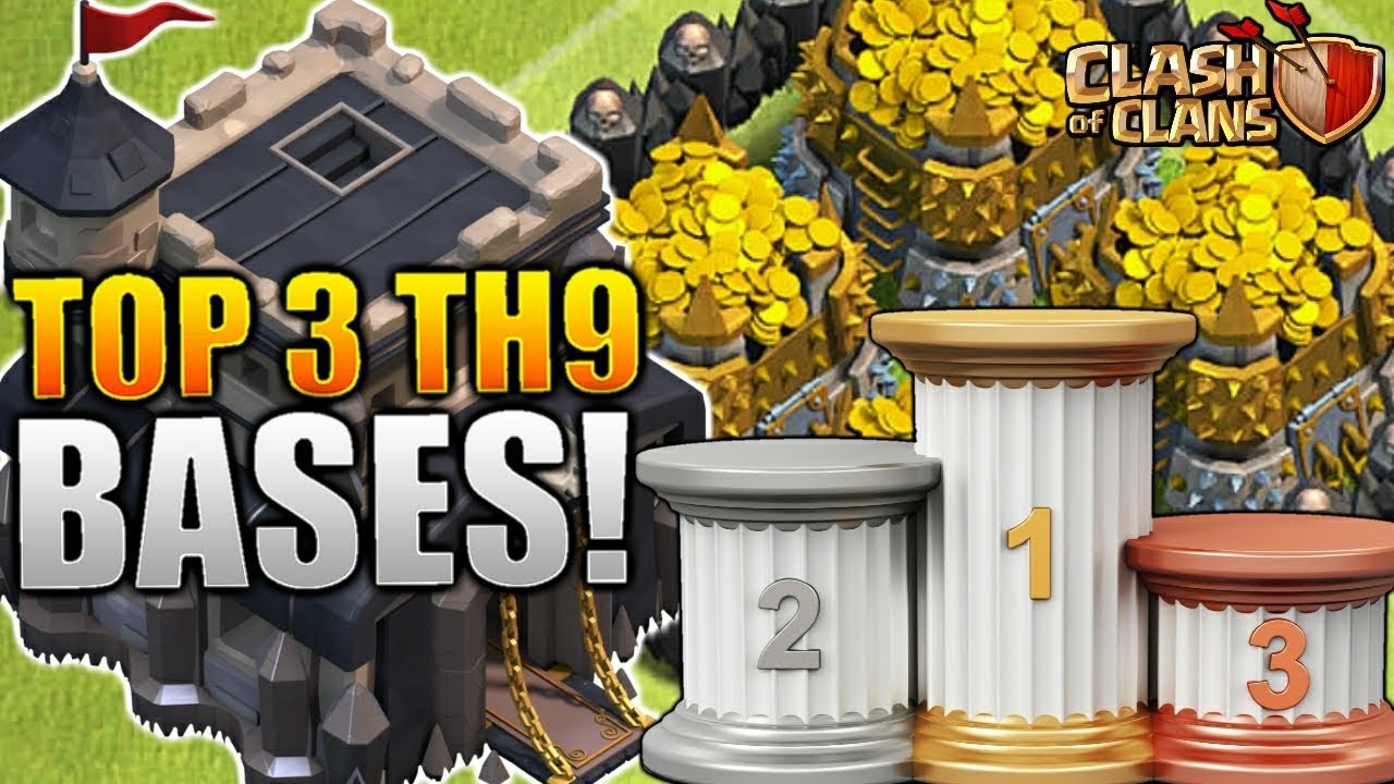 NEW TOP 3 TOWN HALL 9 FARMING/TROPHY BASES 2017! TH9 HYBRID DARK BASE UPDATE!! - CLASH OF CLANS(COC)