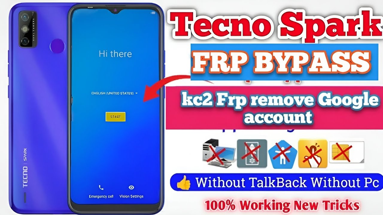 Tecno spark 4 (kc2) FRP bypass remove Google account without PC how to remove FRP TECNO spark 4 kc2 