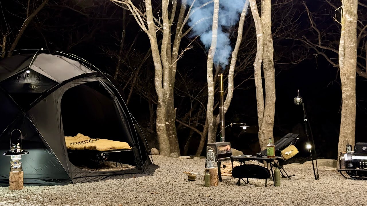 캠핑 브이로그🏕️ 헬리녹스 노나돔4.0 블랙에디션으로 떠난 겨울 혹한기 캠핑!