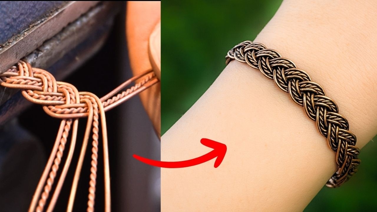 Handmade Woven Bracelet Making from Copper Wire | Jewelry Making