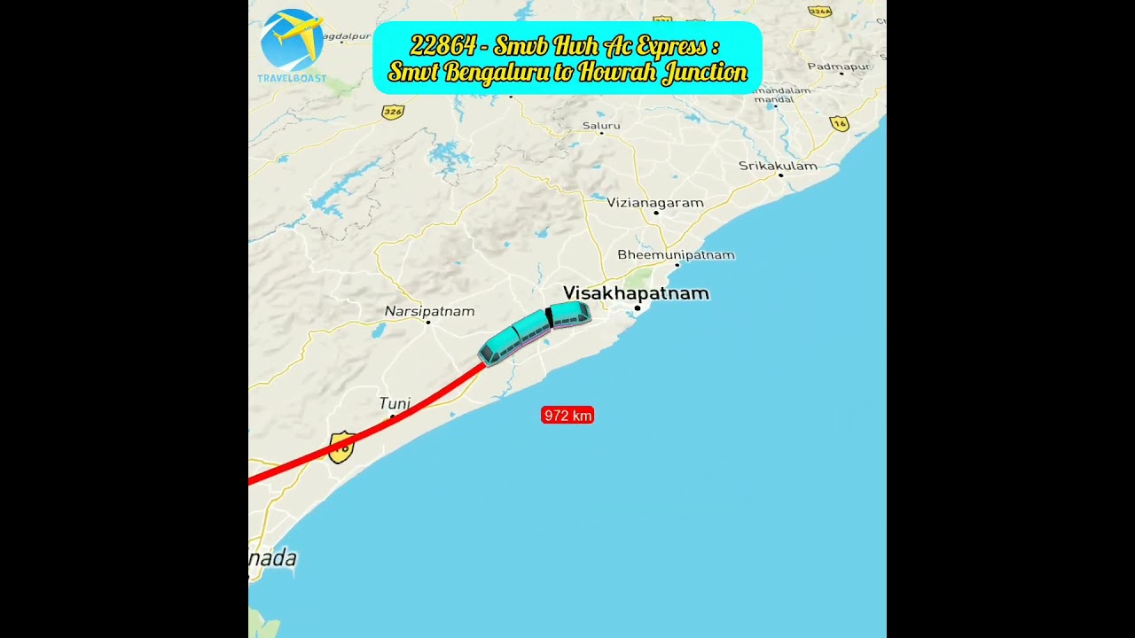 22864 - Smvb Hwh Ac Express : Smvt Bengaluru to Howrah Junction Train || 