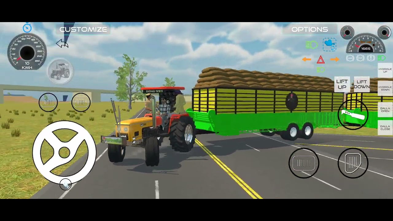 Loading #tractor# driving# to #loading# trolley#automobile  🚎