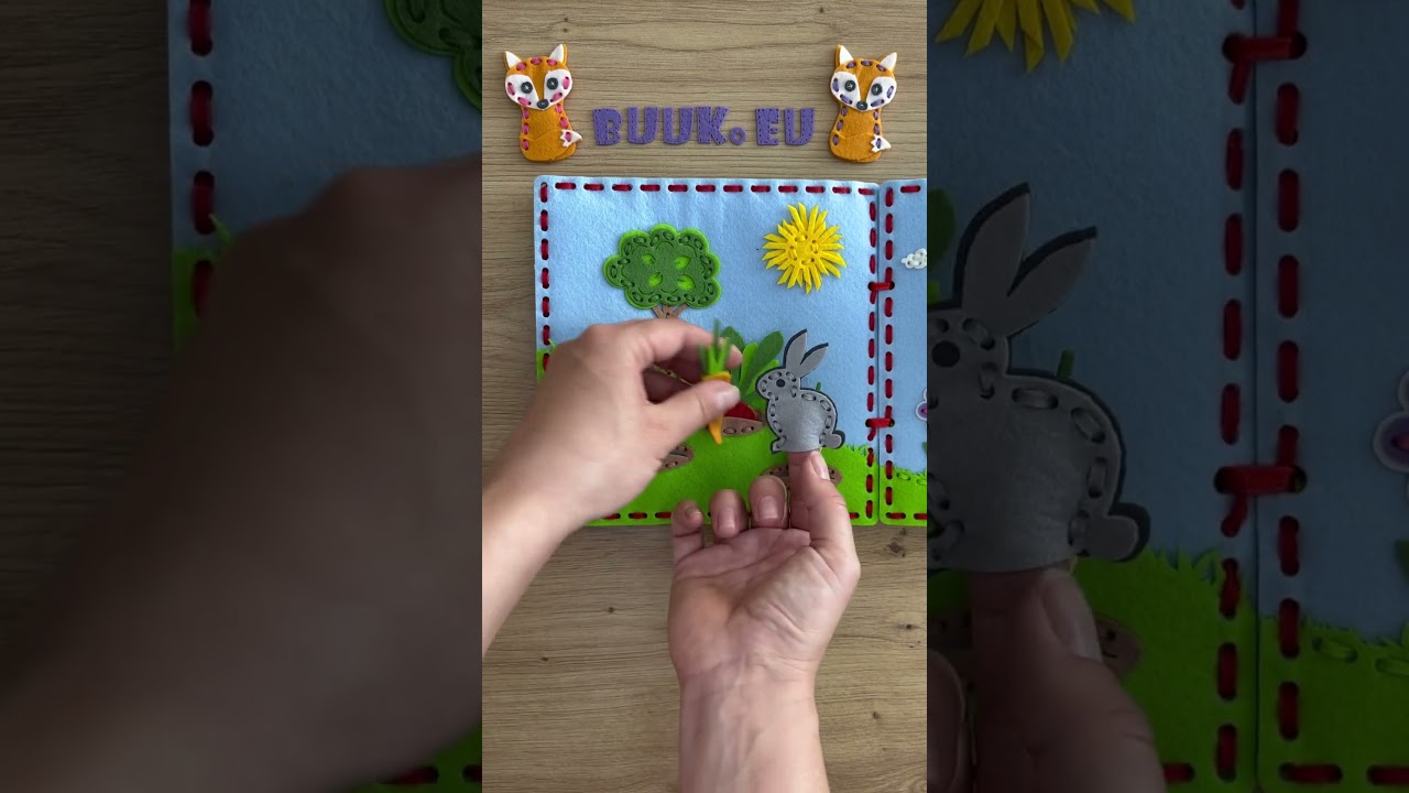 BUUK Without Sewing &ndash; Threading Storybook | BUUK Quiet Book bez &scaron;it&iacute; &ndash; provl&eacute;kac&iacute; kniha s př&iacute;během