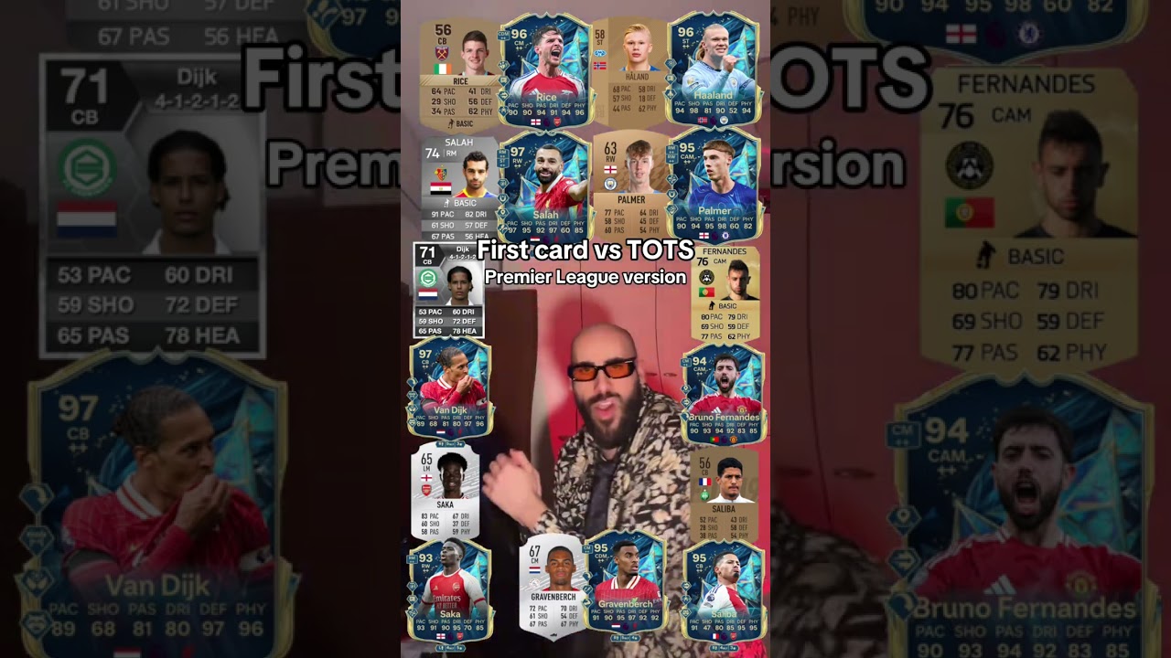 First cards vs Tots Premier League with Salah,Palmer and Haaland #eafc25 #tots #premierleague