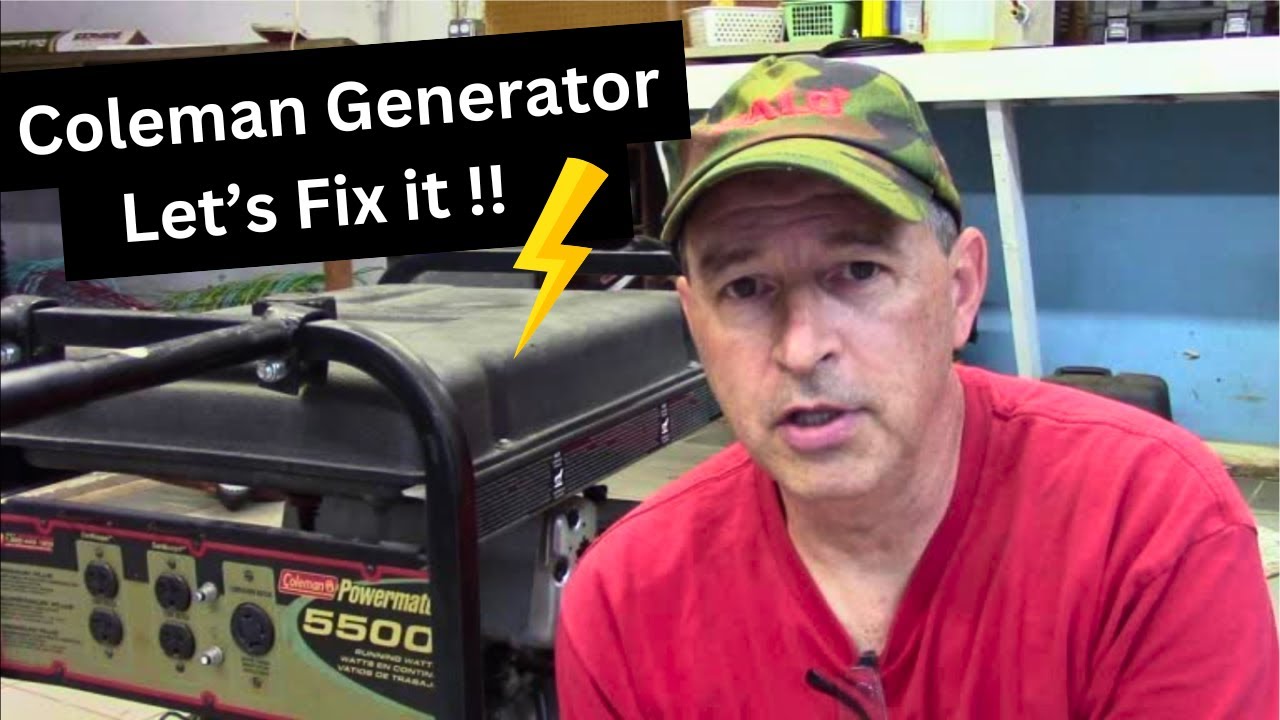 COLEMAN Powermate 5500 GENERATOR - Only runs on choke, Voltage too high, Broken motor mount - FIXED!