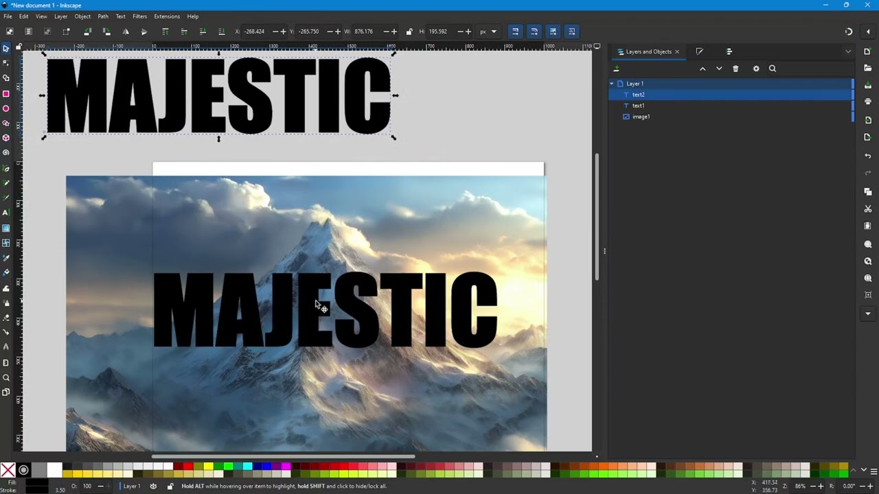 How to Add an Image Inside of Text Using Inkscape
