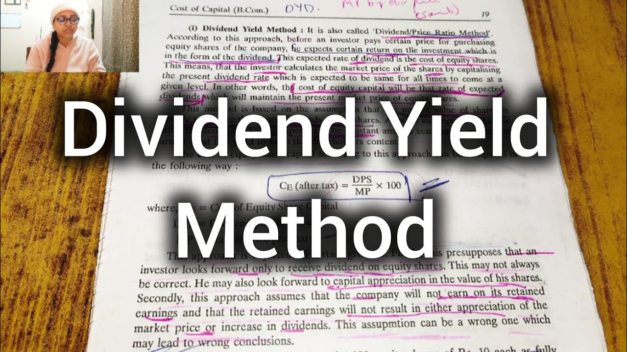 Dividend Yield Method - Calculation of Cost of Equity Share 