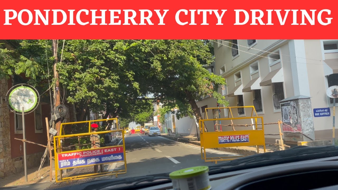 Pondicherry City #4k | Driving Downtown | Beautiful Streets | #TamilTreasures