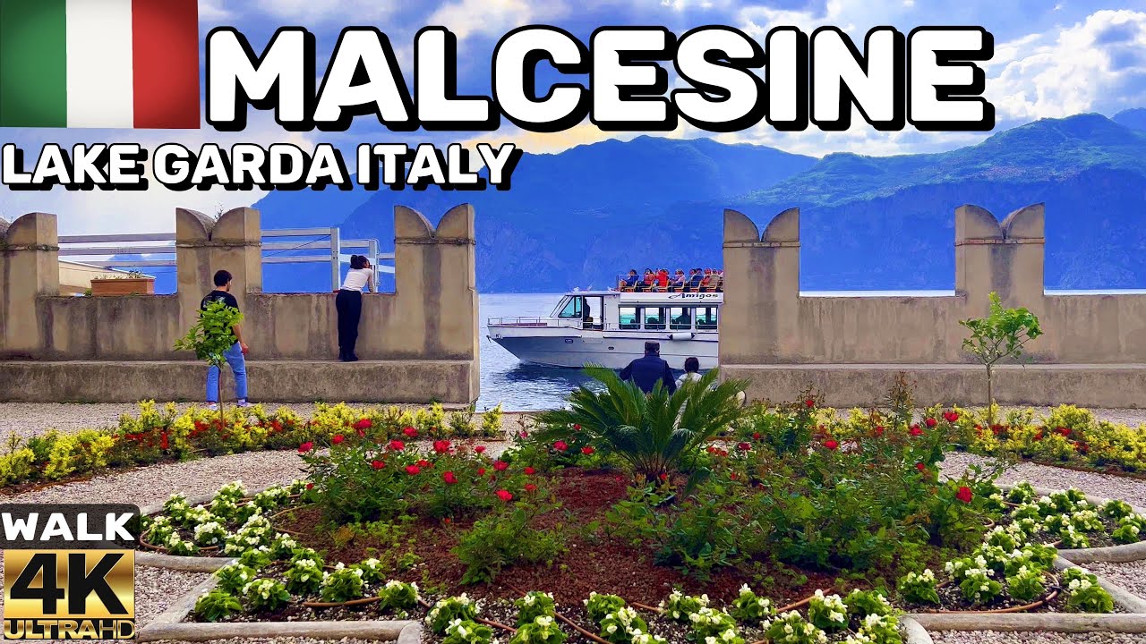 WALKING TOUR OF MALCESINE, LAKE GARDA ITALY. MAY 2023 UPDATE. 4K 60FPS