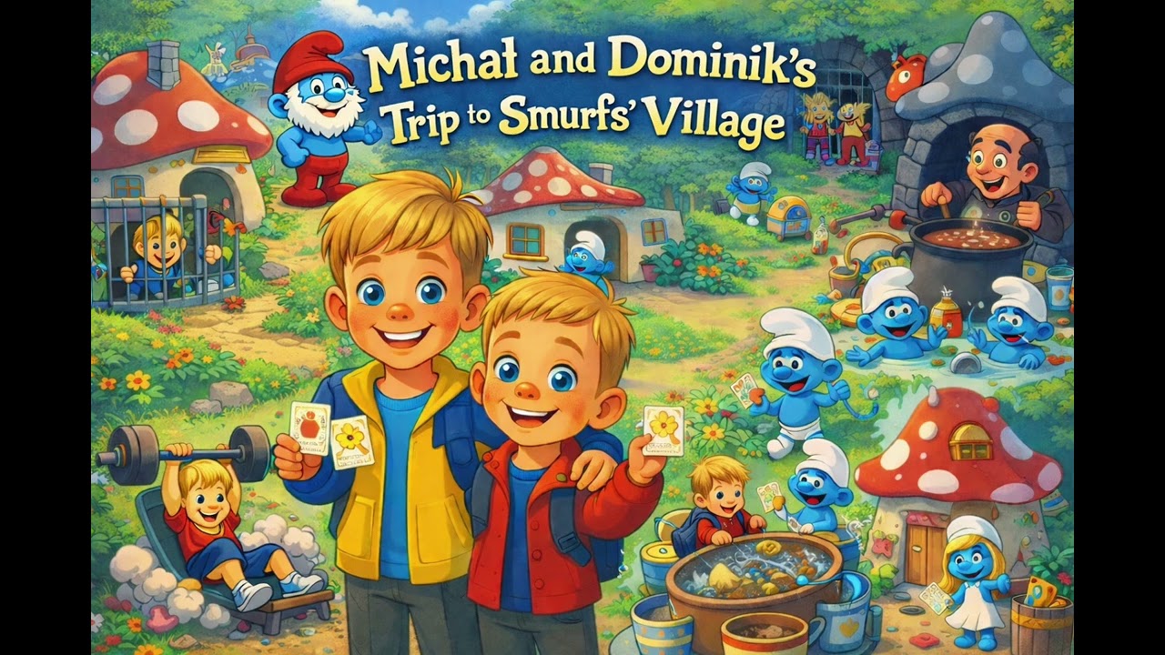 A Magical Day in the Smurfs&rsquo; Village | Michał & Dominik&rsquo;s Adventure | Audio story for kids