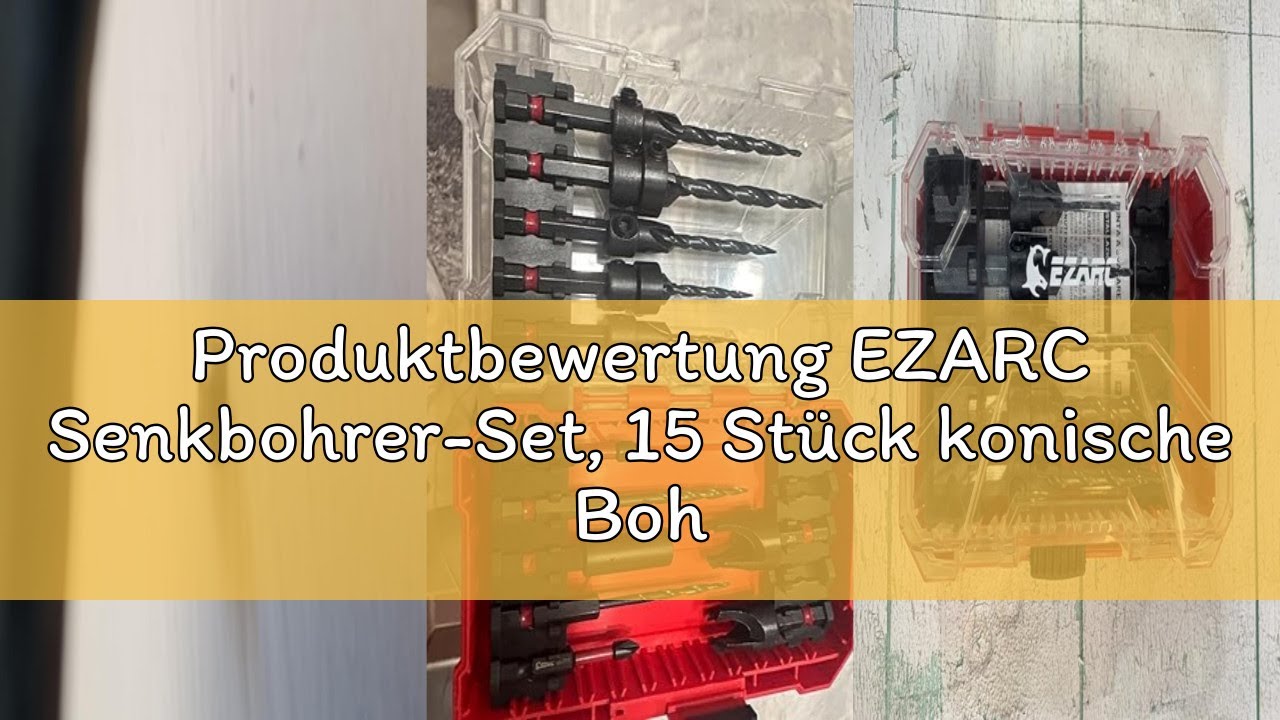 Produktbewertung EZARC Senkbohrer-Set, 15 St&uuml;ck konische Bohrer Senkbohrer mit 2 Holzlochbohrern 1/4