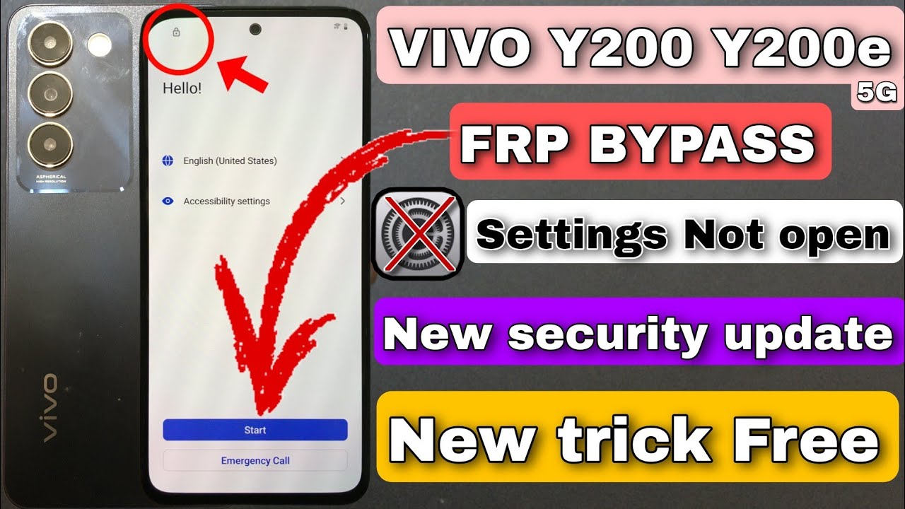 Vivo Y200 / Y200e Frp BYPASS Settings Not Opening || Vivo Y200e Google Account bypass without PC 🔥