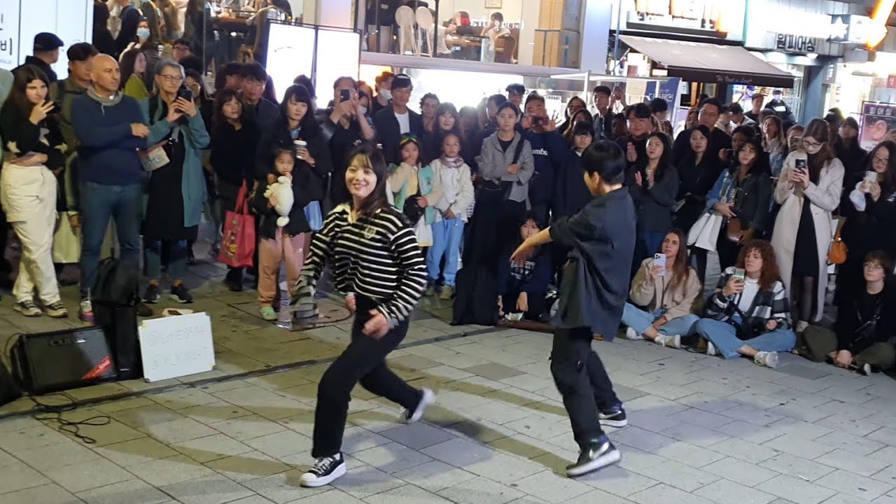 [STREET ARTIST] YU KAGAWA & HYOJIN. INTERACTIVE HONGDAE BUSKING. 231008.