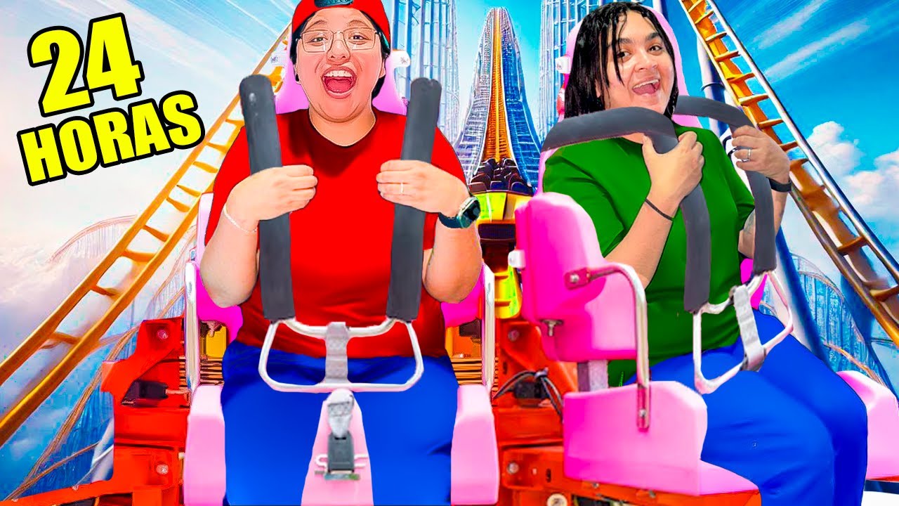 24 HORAS EN UN PARQUE DE DIVERSIONES !! 🤣 | Patho