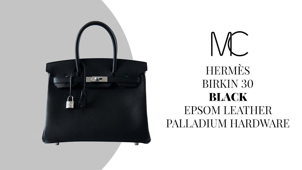&bull; MIGHTYCHIC &bull; HERM&Egrave;S Birkin 30 Black Epsom Leather Palladium Hardware