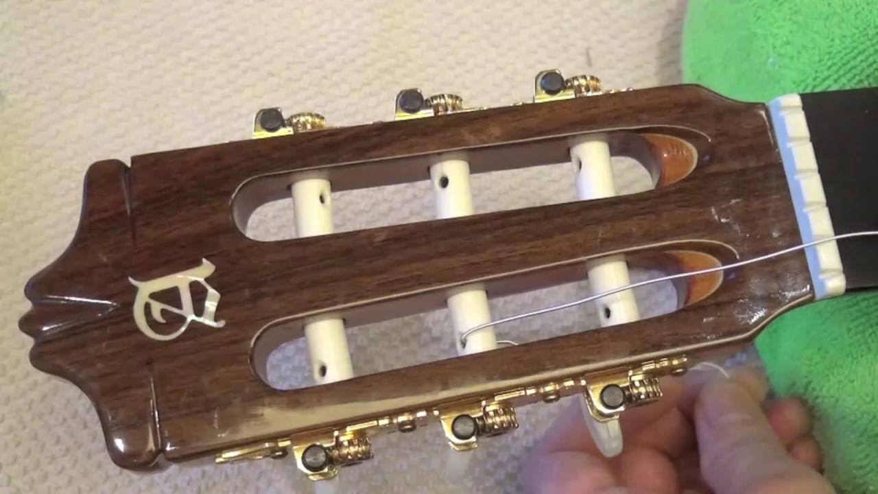 How to Restring your Classical Guitar - Changing Nylon Strings Classical Guitar
